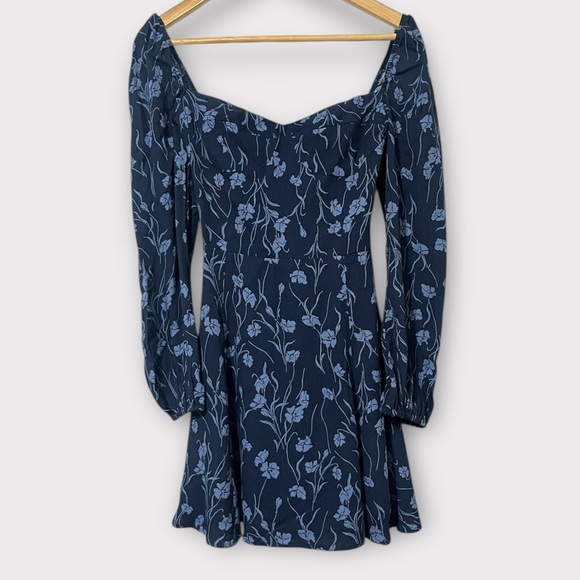 REFORMATION Mochi Dress Georgia Blue Sz 4 floral - Picture 4 of 8
